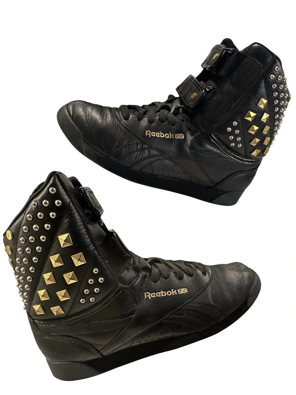 Reebok Freestyle Hi Gold Studded Alicia Keys Double Bubble Shoes Women's 6.5